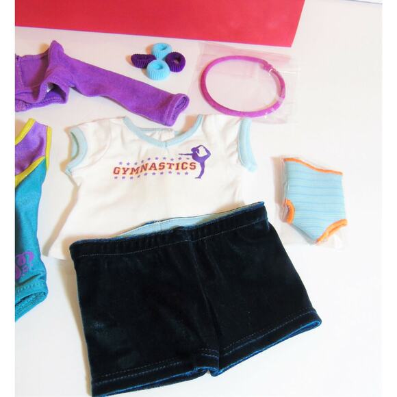 American Girl Doll McKenna PRACTICE WARDROBE Gymnastics Gym Outfit Leotard BAG + - Picture 5 of 8